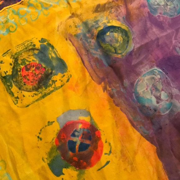 Hand dyed silk charmeuse silk scarf - Picture 4 of 4